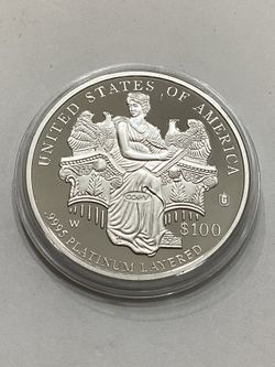 U.S $100 Dollars Platinum Layered Proof Coin