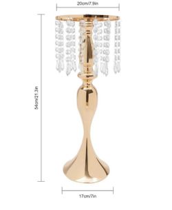 Crystal Flower Vase Wedding Table Decor Flower Stands 21" Gold Vase Base