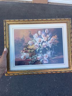 Tulips & Peacock 12x16