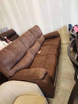 Brown Microfiber 3-Seat Sofa