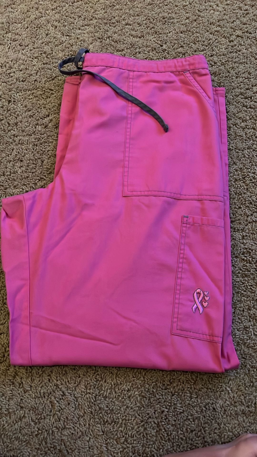 Scrub Pants β Size Large β Pink β With Pockets & Drawstring