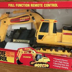 NEW IN BOX VINTAGE EXCAVATOR WITH REMOTE