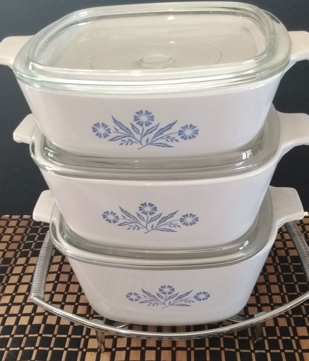 3 Corning Ware dishes