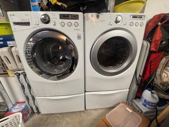 LG Washer and Dryer with Pedestals