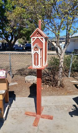 Large Hand Made Wooden Bird House