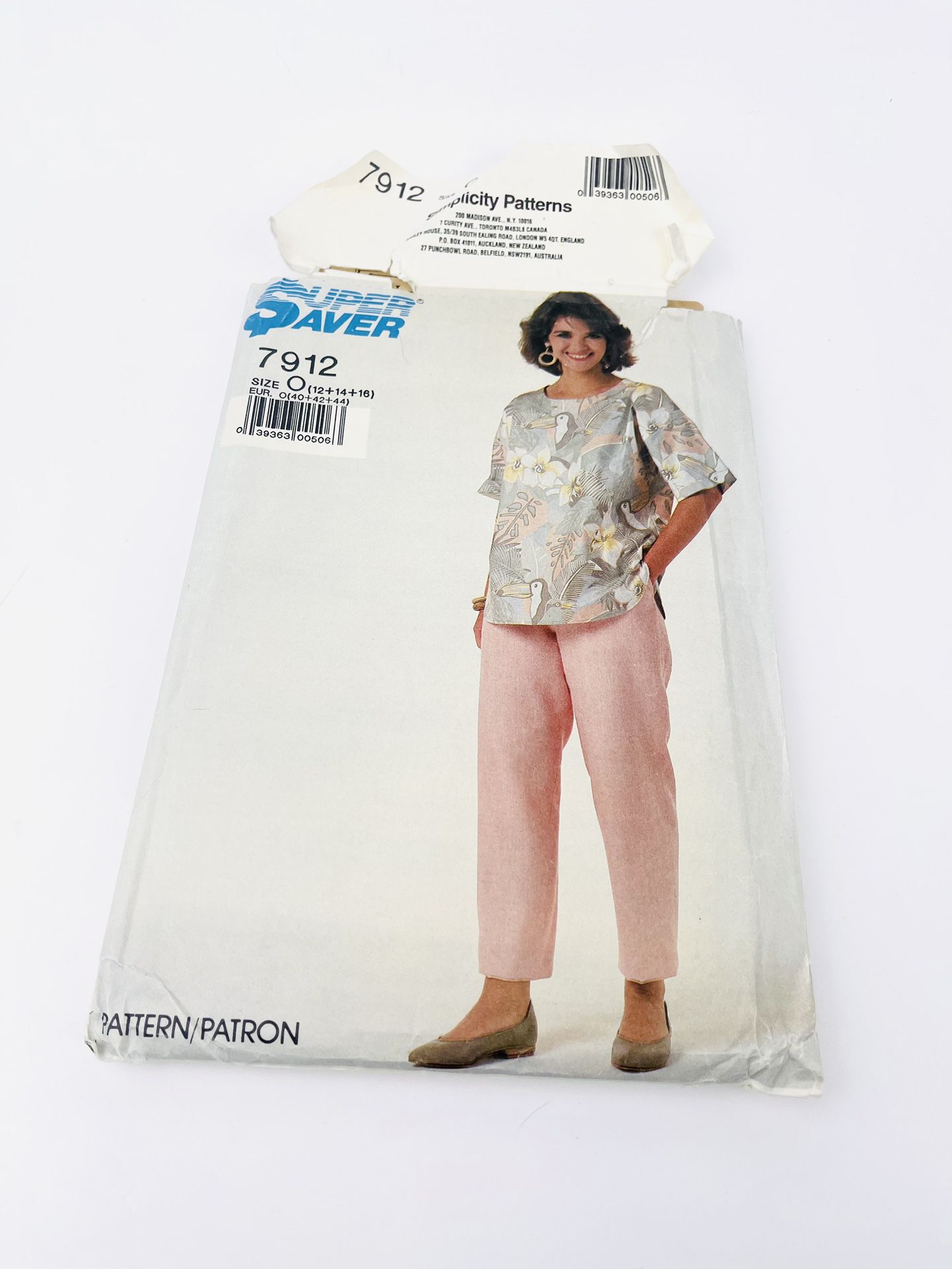 Simplicity 7912 Super Saver 1980s women pants shirt pattern Sizes 12 14 16 UNCUT