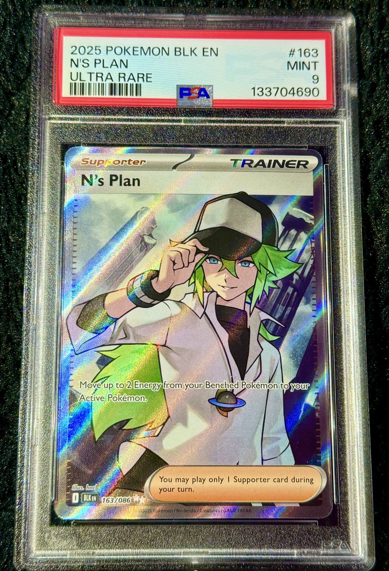 N'S PLAN #163 ULTRA RARE 2025 POKEMON BLK EN BLACK BOLT PSA 9 MINT