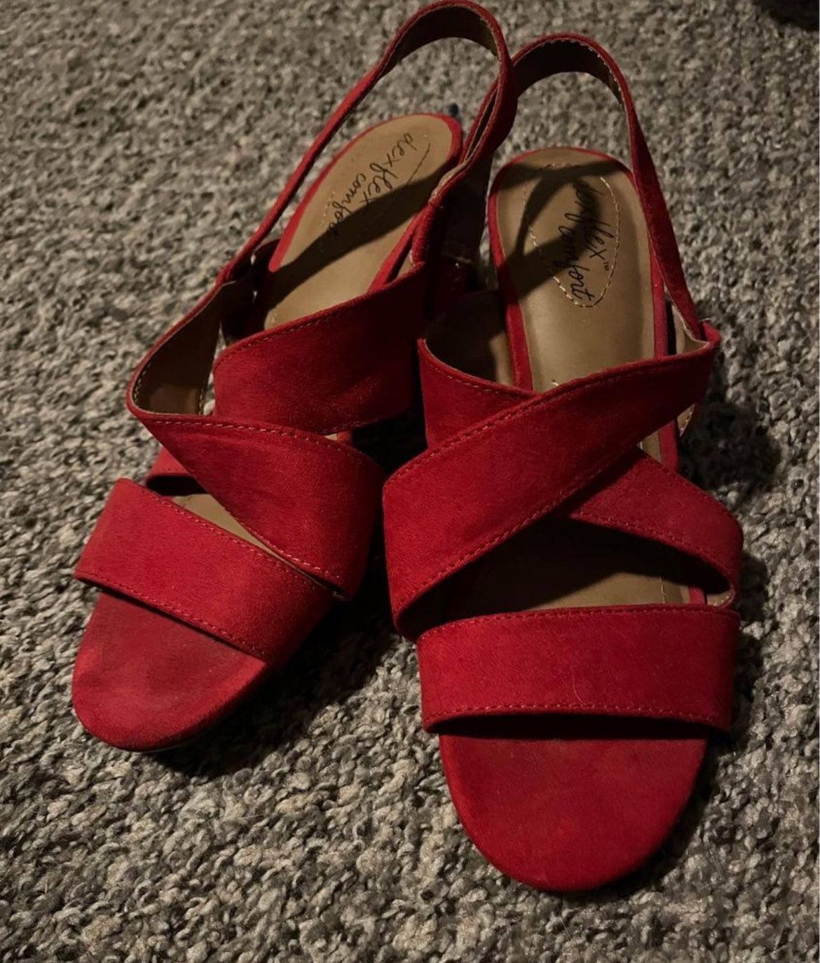 Women’s Red Heeled Sandals Size 8