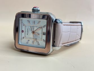 Authentic MICHELE Deco Sport Two-Tone Pink Gold Watch