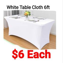 White Table Cloth For 6ft Tables