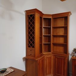 Solid Cherry Large Hutch Corner Cabinet