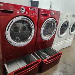 LG SET STEAM WASHER AND ELECTRIC DRYER WITH WARRANTY 