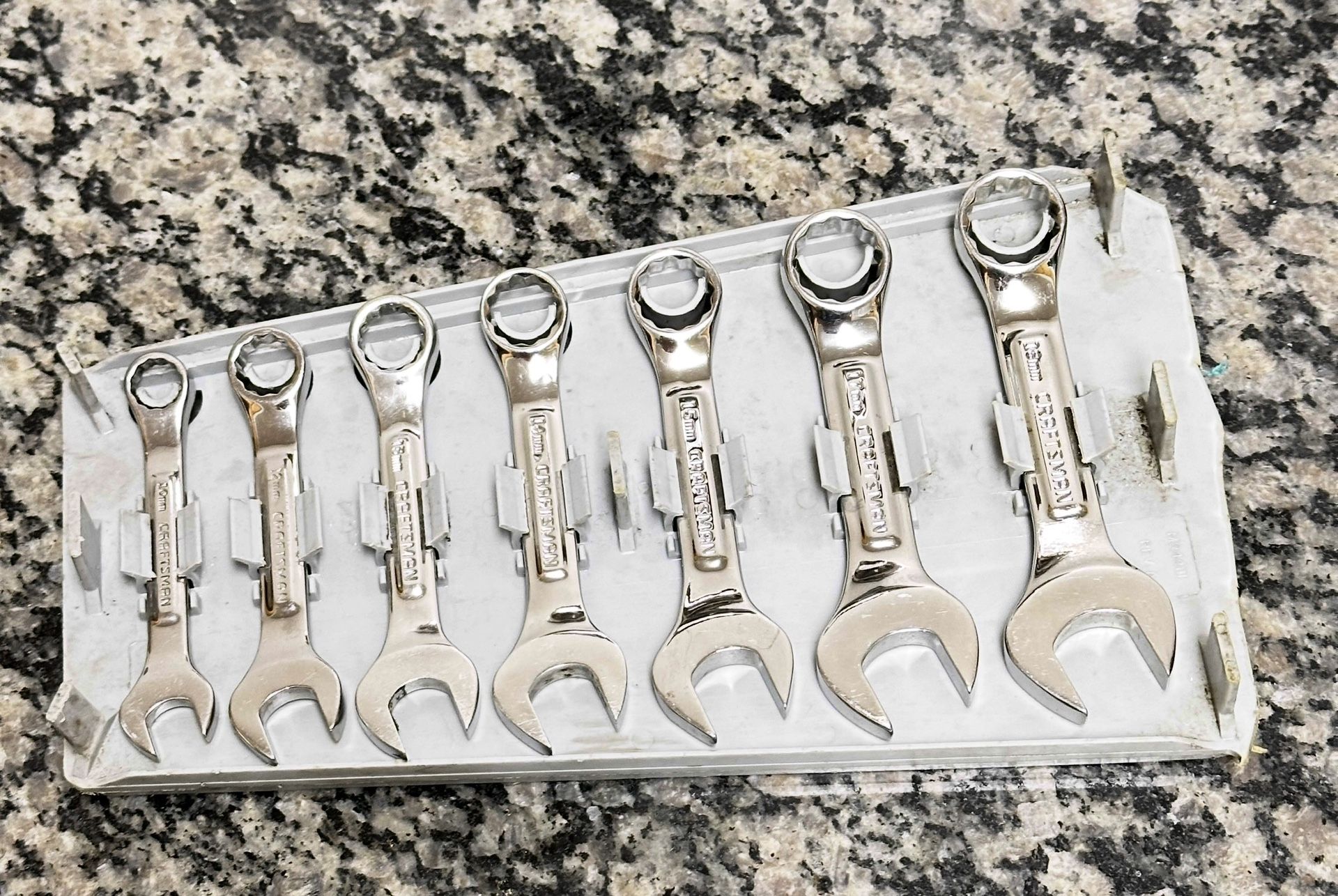 Craftsman 7 Piece 12 Pt Metric Combination Stubby Wrench Set USA