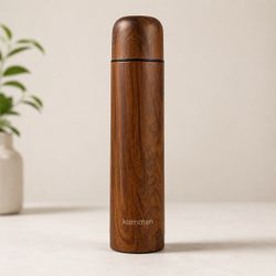 Kind 17oz Vacuum Insulated Stainless Steel Thermos Water Bottle Wood Grain
