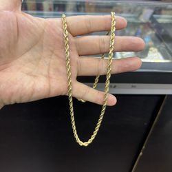 14k Solid Rope 26” 5mm 