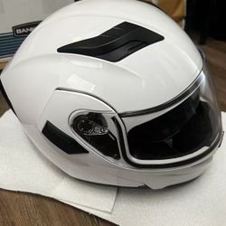 White Helmet Dual Visors Tinted New 