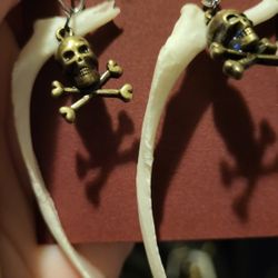Raccoon Bone Skull Earrings 