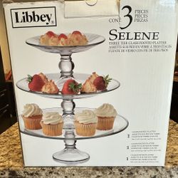 Libbey Selene 3 Pieces Cake, Cupcakes and Pastries Stand