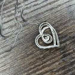 Kay’s diamond Heart Necklace White And Black Diamonds