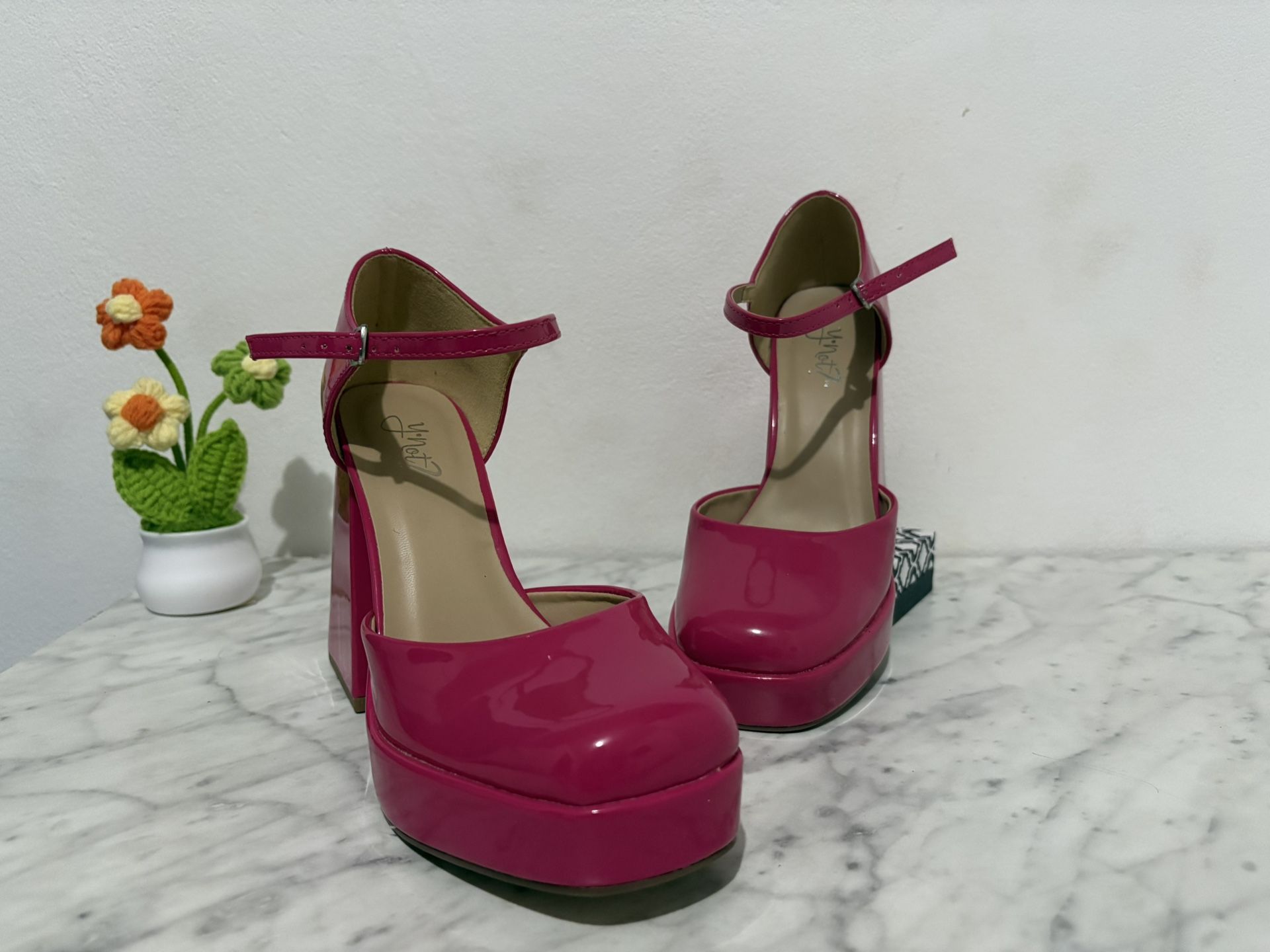 π Hot Pink Patent Platform Heels β Retro Chunky Heel Statement Shoes π