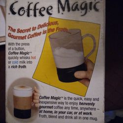 Coffee Magic Battery Operated Frothing Mug Whisk to Create Latte Cappuccino 