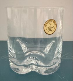 Set of 6 Old Fashion Moutblown Crystal Glasswear