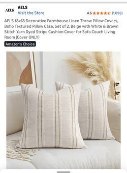 18” X 18” Decorative Throw Pillow Covers - NEW. WSEA