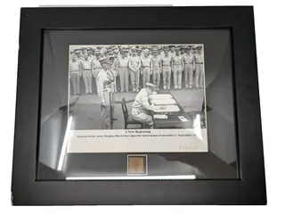 Framed General Douglas MacArthur WWII Surrender Print - "A New Beginning" (J)