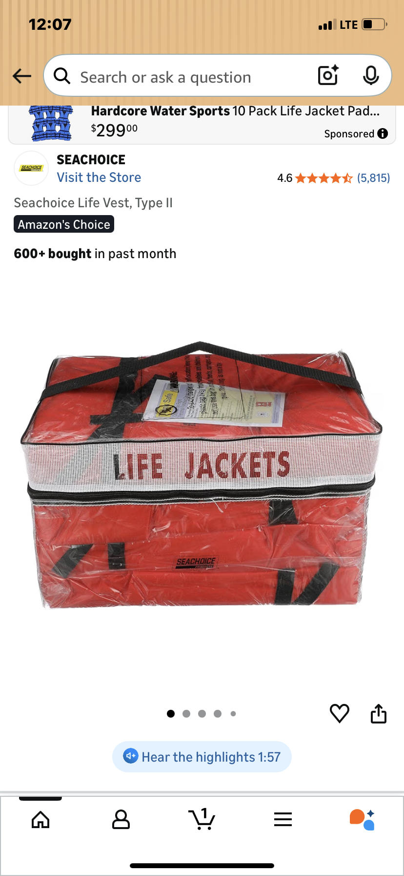 4 life jackets (New)
