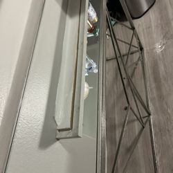Silver Glass Top Console Table 