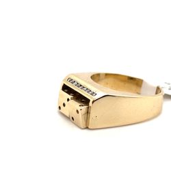 14kt Gold Dice Ring 15.45grams Dice Spin 1 Row Diamond Size 8 140939 11