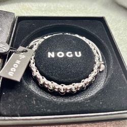 Brand New White and Silver Chain Mail NOGU Bracelet with Tags and Box