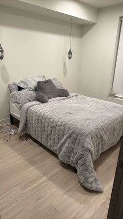 Grey fuzzy bedding