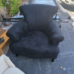 New Black Velvet Chair Perfect Condition Wide