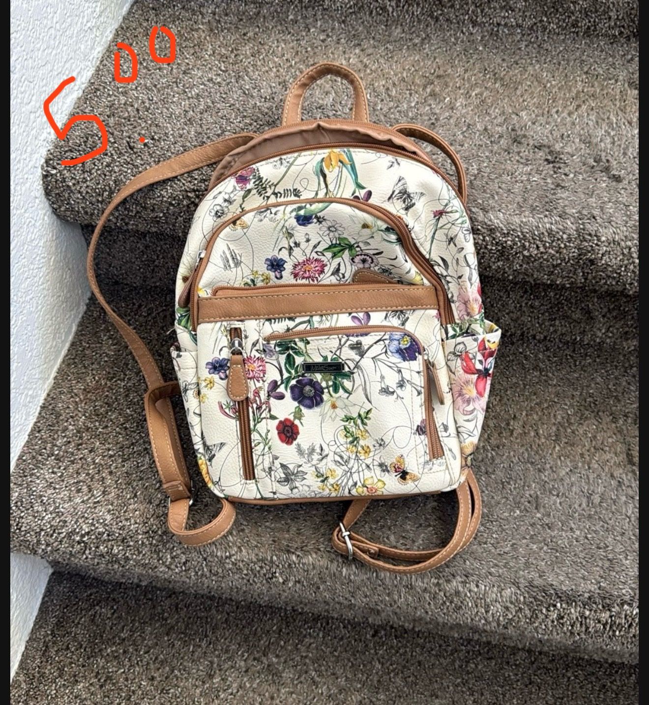 Floral Backpack Like New Condition $5