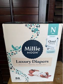 Millie Moon Luxury Diapers – Newborn (88 Count) – NEW in Box Selling for $18.00
