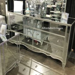 Silver Mirrored Dresser Brand New In Box 