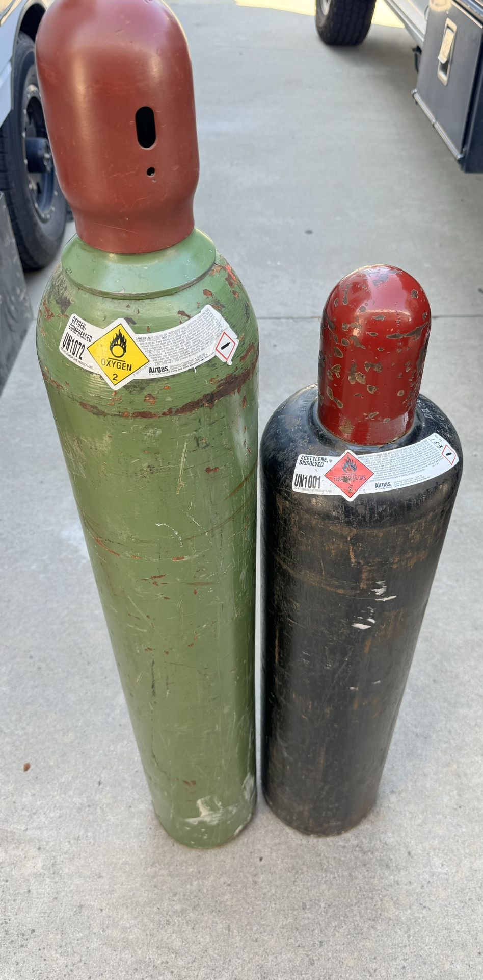 Oxygen And Acetylene Bottles *Gauges Not Included*