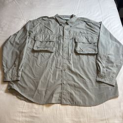 Cabelas Guidewear Vented Button Up 100% Nylon 2XL Shirt Jacket Windbreaker