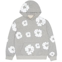Grey Denim Tear Hoodie