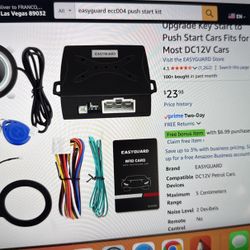 EASYGUARD ECC004 SMART RFID PUSH ENGINE START BUTTOM KIT AND KEYLESS GO SYSTEM UPGRADE KEY START TO PUSH START CARS FITS FOR MOST DC12V CARS