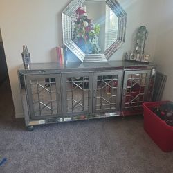 Silver Mirror Cabinet