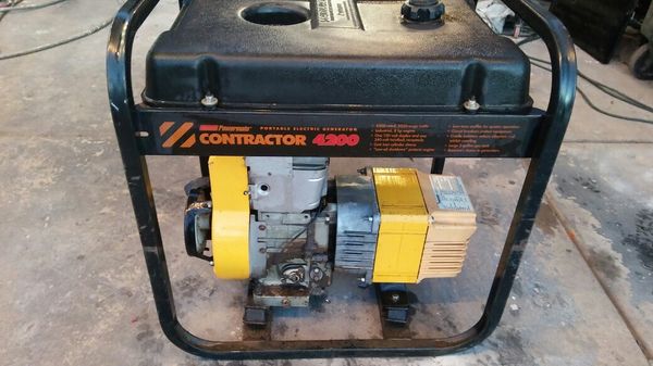 Coleman powermate contractor 4200, 5250 surge Watts portable generator