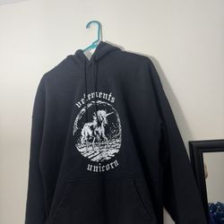 vetements black unicorn hoodie