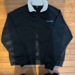 Black Fleece-Collar Pullover