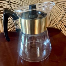 Vintage MCM Pyrex Corning 1960's Atomic Starburst Glass Coffee Pot Carafe w/Lid