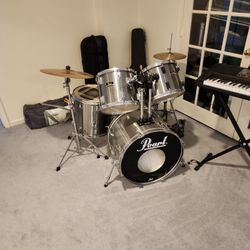 Pearl Export 5- Piece Drums Set Smoke Chrome 