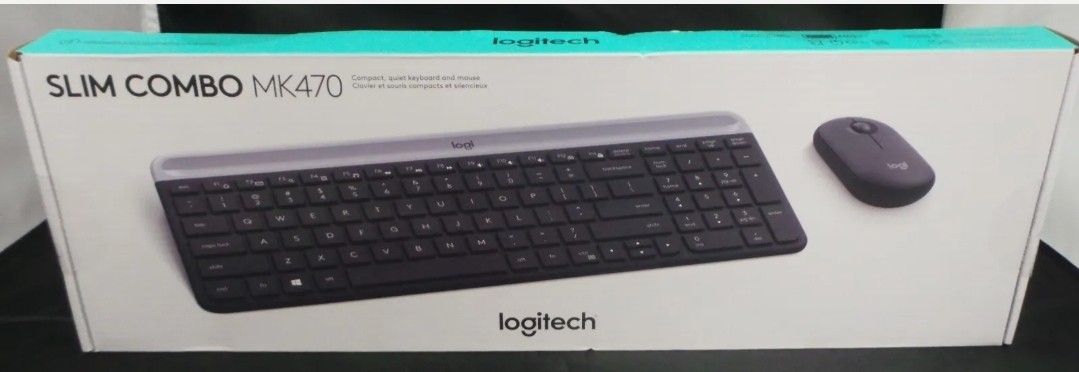 Logitech MK470 Slim Full-size Scissor Wireless Keyboard Mouse Combo Black / Gray