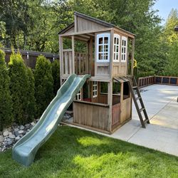 Outdoor Playset With Slide Play House 