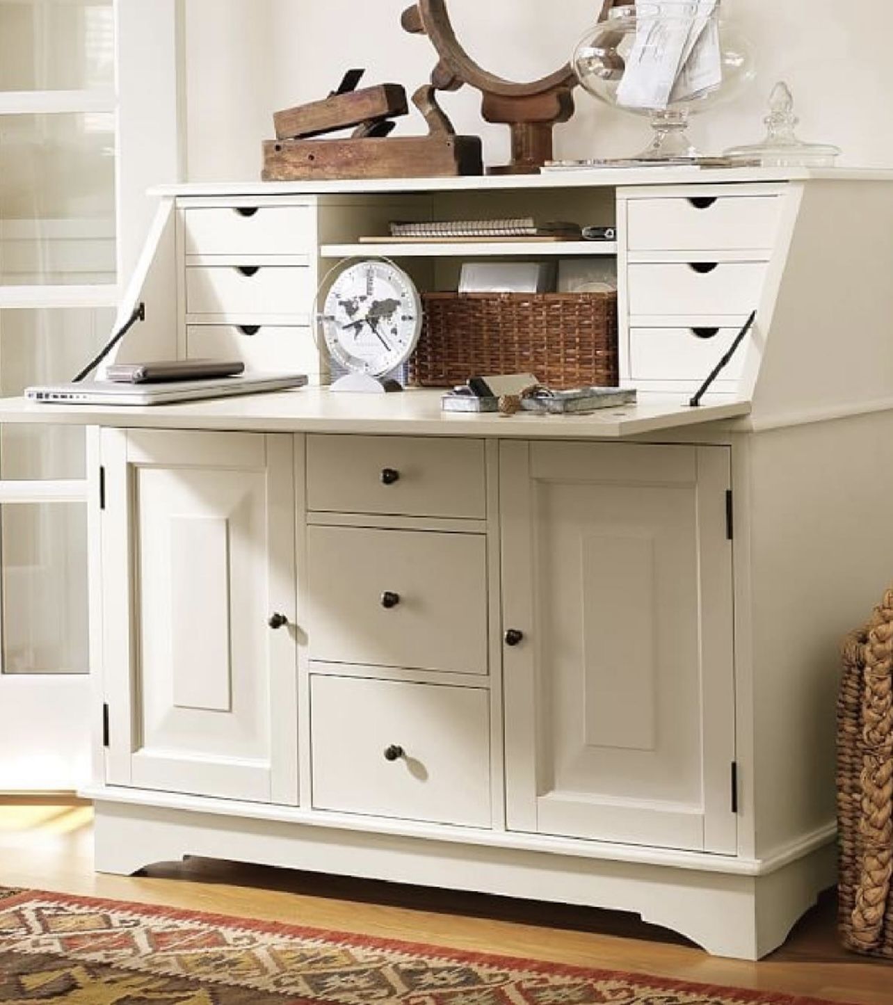 Pottery Barn Graham Secretary Desk White